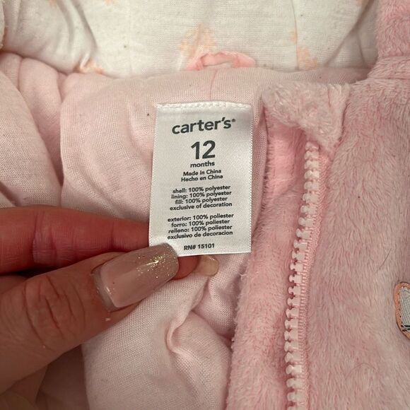 Simple Joys by Carter's Baby Girls' Fleece-Footed Jumpsuit Pram - Picture 4 of 9